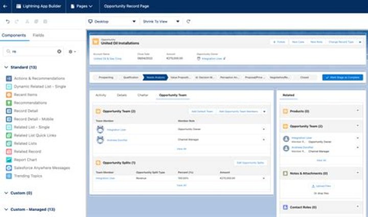 How do I enable an opportunity team in Salesforce
