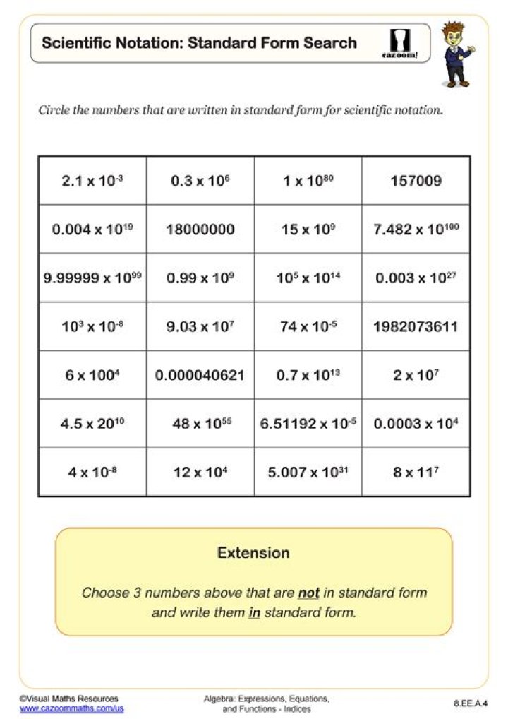 How do you change scientific notation to standard form in Excel