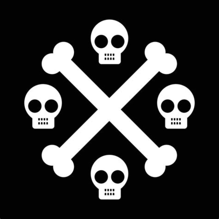 How do you make a skull and crossbones symbol