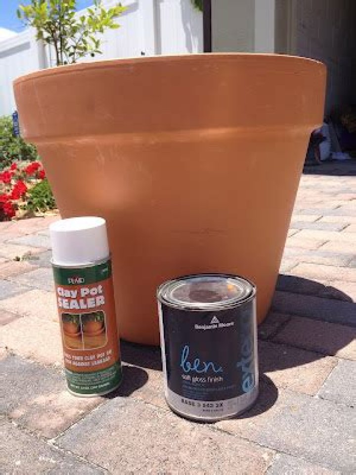 How do you paint stone pots