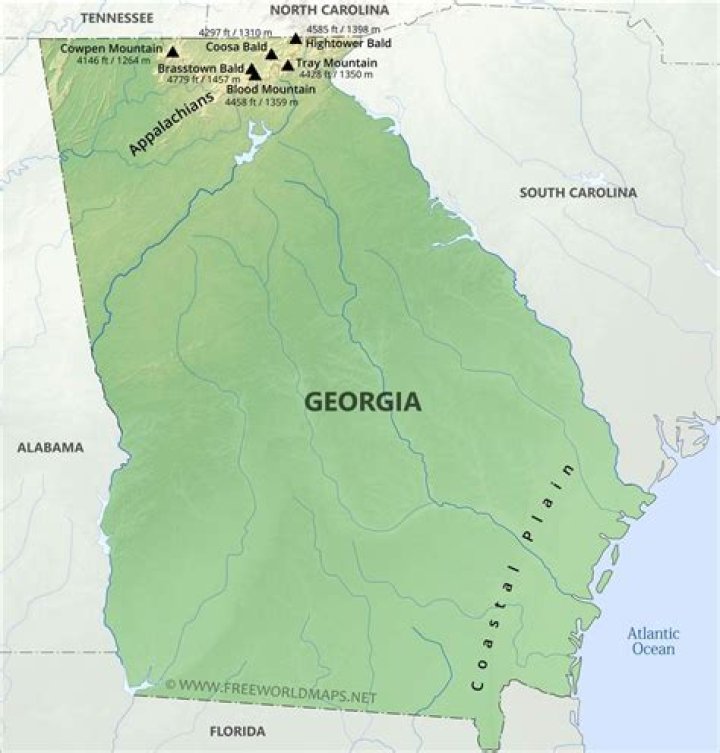 How high are the mountains in Georgia