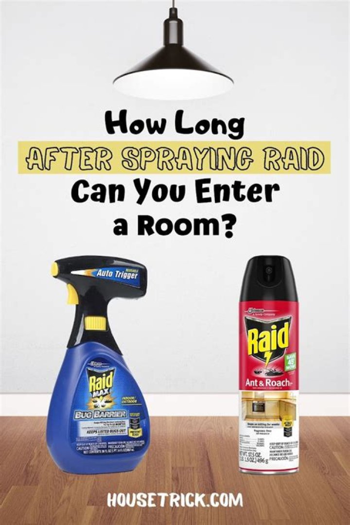 How long after spraying Raid can you enter a room