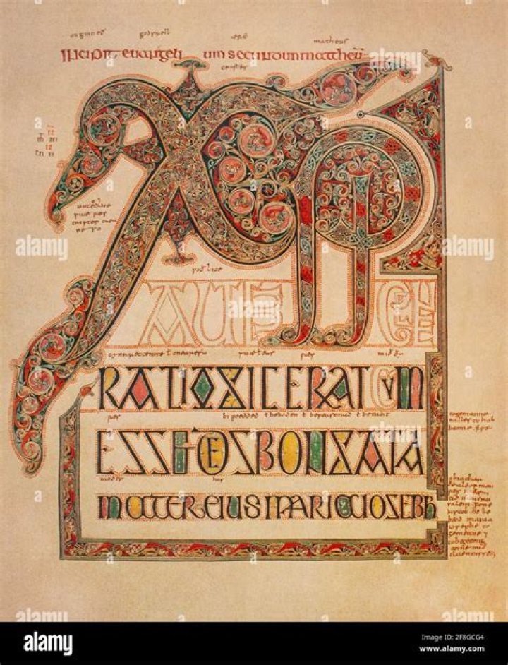 What are elaborately decorated works such as the Lindisfarne Gospels known as