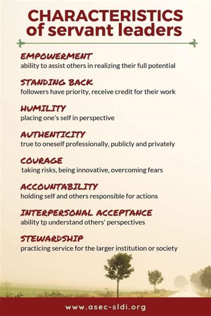 What are the characteristics of a servant leader