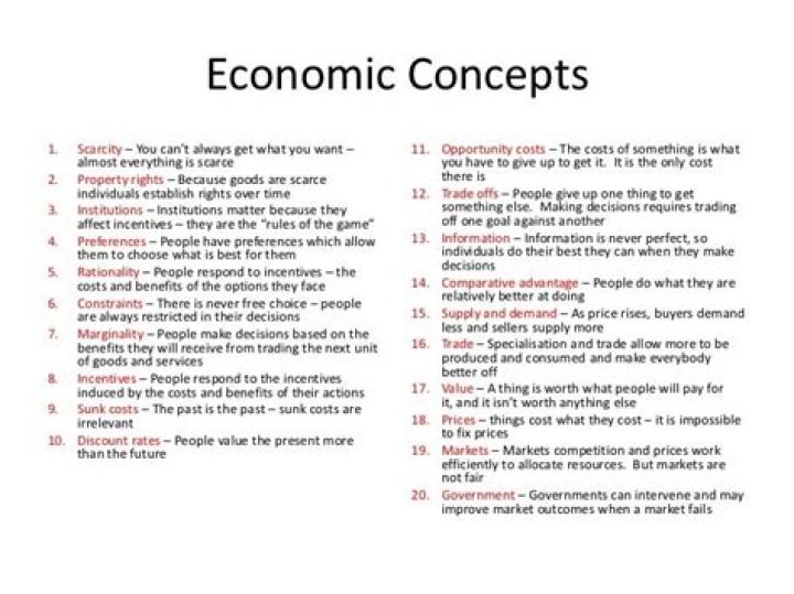 What are the concepts of economics