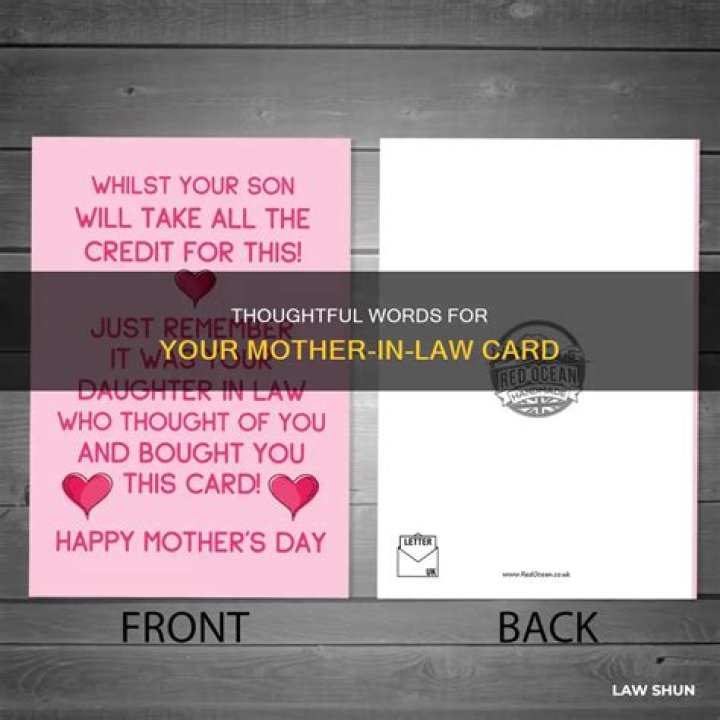 What can I write in my mother in law card