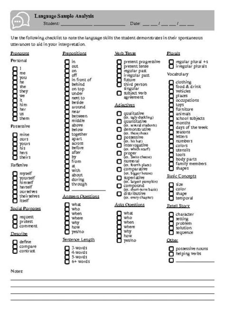 What is a language sample analysis