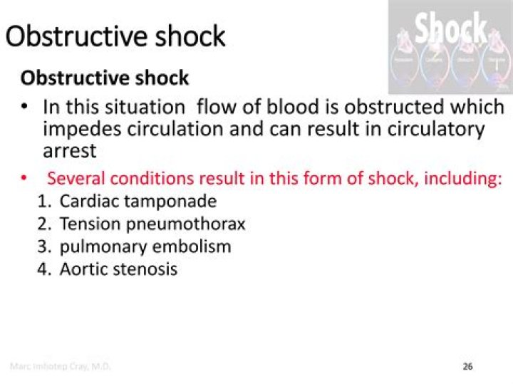 What is the primary physiologic result of obstructive shock