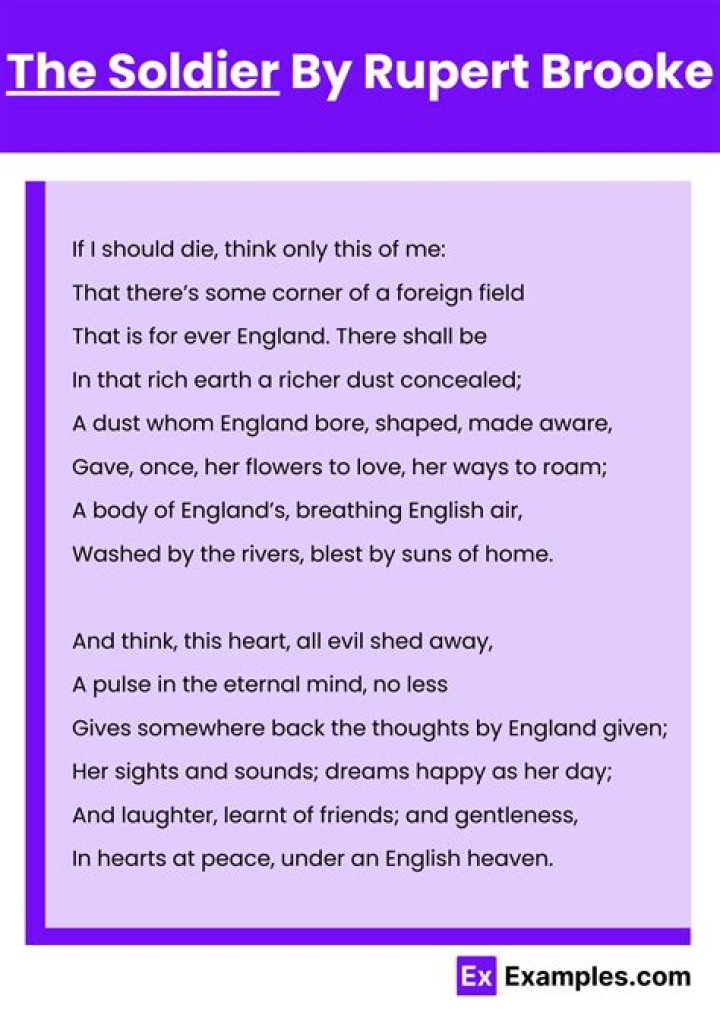 What is the tone of the Soldier by Rupert Brooke