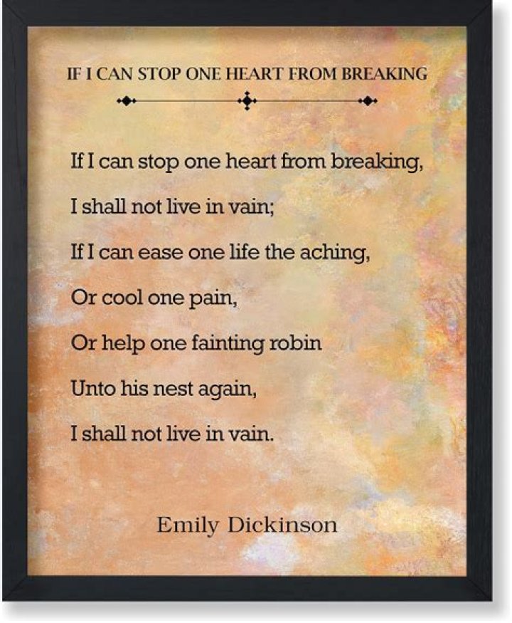 What kind of poem is if I can stop one heart from breaking