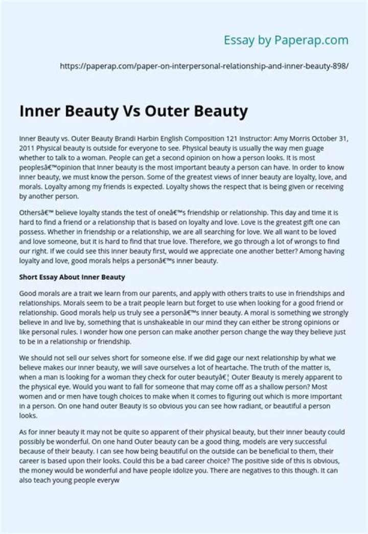 Why is inner beauty more important than outer beauty