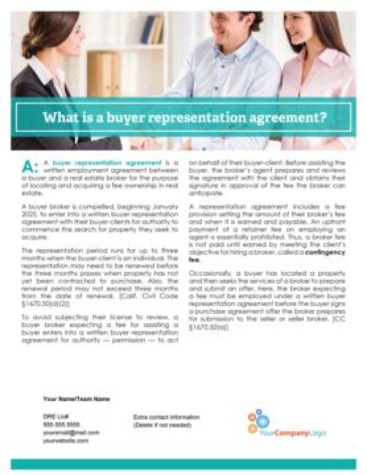 Why might a licensee want a buyer to sign a buyer representation agreement
